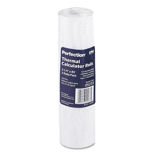 Perforated Roll & Hand Towels | PM Company 5233 2.25 in. x 85 ft. Direct Thermal Printing Thermal Paper Rolls - White (3/Pack) image number 0