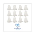 Mop Heads | Boardwalk BWK216RCT 16 oz. Rayon Premium Cut-End Wet Mop Heads - White (12/Carton) image number 2