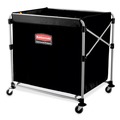 Carts | Rubbermaid Commercial 1881750 9.96 cu ft. 24.1 in. x 35.7 in. x 34 in. Collapsible X-Cart - Black/Silver image number 1