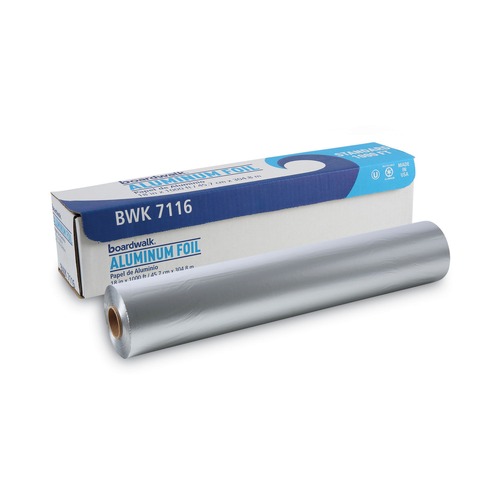 Foil Wraps | Boardwalk BWK7116 18 in. x 1000 ft. 63 Gauge Standard Aluminum Foil Roll image number 0