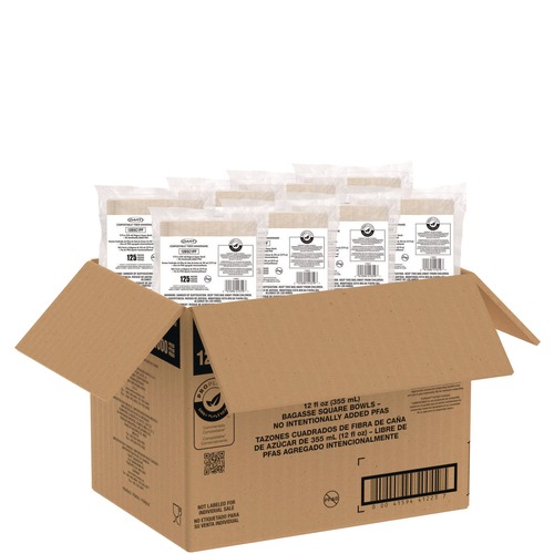 Bowls | Dart 12BSC1PF 12 oz. ProPlanet Seal Compostable Molded Fiber Dinnerware Bowl - Tan (8 Packs/Carton) image number 0