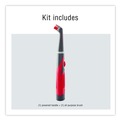 Brushes | Rubbermaid 1839685 Multi-Purpose Cordless Battery Power Scrubber Red/White Nylon Bristles 12.68-in Brush 7-in Red/Black Handle image number 1