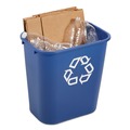Indoor Waste Receptacles | Rubbermaid Commercial FG295673BLUE 28.13-Quart Rectangular Deskside Recycling Container - Medium, Blue image number 5
