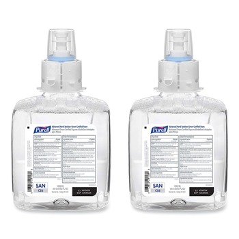 PURELL 6551-02 1200 ml Fragrance-Free Advanced Hand Sanitizer Green Certified Foam Refill for CS6 Dispensers (2/Carton)