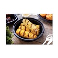 Food Storage Containers & Lids | Pactiv Corp. 0CN8083200BL EarthChoice MealMaster 8 in. Diameter x 2.12 in. H 32 oz. Plastic Container with Lid - Black/Clear (250/Carton) image number 3