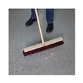 Brooms | Boardwalk BWK20324 3.25 in. Maroon Stiff Polypropylene Bristles 24 in. Brush Floor Brush Head image number 4
