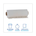 Low-Density Trash Bags | Boardwalk K7663WCK 60 Gallon 2.7 mil 38 in. x 63 in. Industrial Drum Liners Rolls - Clear (50/Carton) image number 3