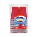 Cups | Hefty PAC C20950 Easy Grip Disposable Plastic 9 oz. Party Cups - Red (50/Pack, 12 Packs/Carton) image number 0