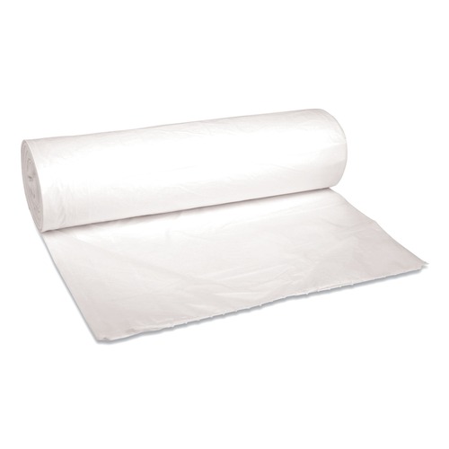 Low-Density Trash Bags | Boardwalk H8046HWKR01 40 in. x 46 in. 45 gal. 0.6 mil Low-Density Waste Can Liners - White (100/Carton) image number 0