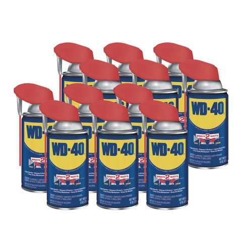 Lubricants & Penetrants | WD-40 490026 8 oz. Aerosol Can Smart Straw Spray Lubricant (12/Carton) image number 0