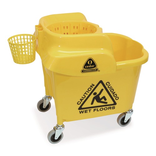 Buckets & Wringers | Nexstep Commercial Products 96979 MaxiRough Institutional Mop Bucket and Wringer, 35 qt, Yellow image number 0