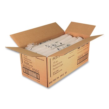 Fabri-Kal 000000000009505191 0.75 oz. Plastic Portion Cups - Translucent (10/Carton)