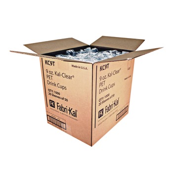  | Fabri-Kal 000000000009502048 9 oz Kal-Clear True PET Plastic Cold Drink Cups - Clear (1000/Carton)