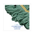 Mop Heads | Boardwalk BWK501GN 5 in. Headband Super Loop Cotton/Synthetic Fiber Wet Mop Head - Small, Green (12/Carton) image number 6