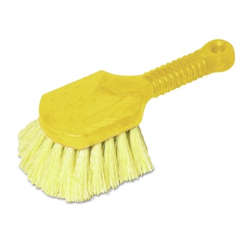 BRUSHES | Rubbermaid Commercial FG9B2900YEL 8 in. Brush 8 in. Gray Plastic Handle Long Handle Scrub - Yellow Synthetic Bristles (6/Carton)