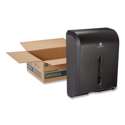 Towel Dispensers | Georgia Pacific Professional 56650A 12.3 in. x 6 in. x 15.5 in. Dispenser for Combi-fold C-Fold/Multifold/BigFold Towels - Black image number 0