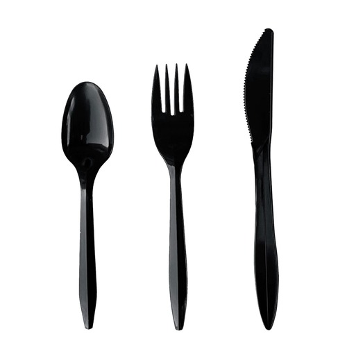 Cutlery Kits | Boardwalk BWK4KITBLPP 4-Piece Mediumweight Cutlery Kit - Black (250/Carton) image number 0