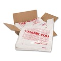 T-Sacks & Thank You Bags | Barnes Paper Company 8416THYOU 8 in. x 4 in. x 16 in. Thank You High-Density Shopping Bags - White/Red (2000/Carton) image number 0