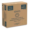 Cup Lids | Dart 662TS Straw-Slot Lids for 9 - 20 oz. Cold Cups - Clear (100/Pack) image number 3
