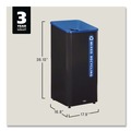 Indoor Waste Receptacles | Rubbermaid Commercial 2078980 Sustain 23 gal Metal/Plastic Decorative Refuse with Recycling Lid - Black/Blue image number 6