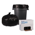 Low-Density Trash Bags | Boardwalk X7658XKKR01 38 in. x 58 in. 60 gal. 1.6 mil Recycled Low-Density Polyethylene Can Liners - Black (100/Carton) image number 1