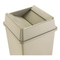 Waste Receptacle Lids | Rubbermaid Commercial FG266400BEIG 20.13 in. Plastic Untouchable Square Swing Top Lid - Beige image number 3