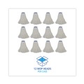 Mop Heads | Boardwalk BWK716RCT 16 oz. Cut-End Lie-Flat Rayon Wet Mop Head - White (12/Carton) image number 3