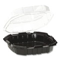 Food Containers & Lids | Anchor 4118501 33 oz. 8.46 in. x 3.16 in. Plastic Crisp Foods Technologies Containers - Clear/Black (180/Carton) image number 1