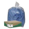 Low-Density Trash Bags | Earthsense Commercial 1507733 40 in. x 46 in. 45-Gallon 1.5 mil. Linear Low Density Clear Recycled Can Liners - Clear (100/Carton) image number 1