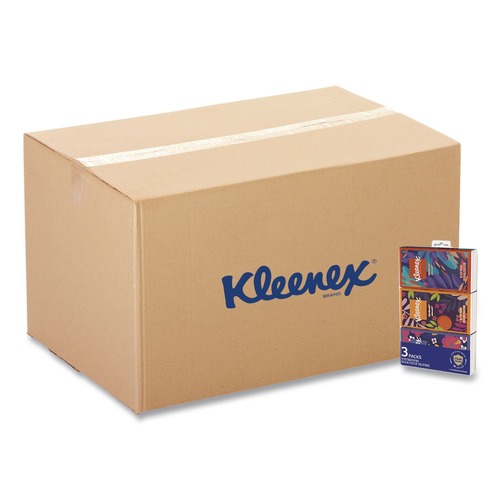 Facial Tissues | Kleenex 11976 On The Go Packs 3-Ply Facial Tissues - White (36/Carton) image number 0