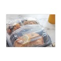 Food Storage Containers & Lids | Pactiv Corp. DC858330B000 33 oz. 8-1/2 in. x 8-1/5 in. x 3 in. 3-Compartment EarthChoice Vented Dual Color Microwavable Hinged Lid Container - Black/Clear (150/Carton) image number 9