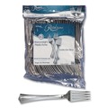 Disposable Forks | WNA WNA REF320FK Reflections Heavyweight Plastic Utensils Fork - Silver (320/Carton) image number 2