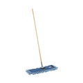 Floor Dusters & Accessories | Boardwalk BWKHL245BSPC 24 in. x 5 in. Synthetic Head 60 in. Wood/Metal Handle Dry Mopping Kit - Blue Head/Natural Handle (1-Kit) image number 0
