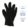 Food Service Disposable & Single Use Gloves | Boardwalk BWK396MBX 4.4 mil General Purpose Powder-Free Disposable Nitrile Gloves - Medium, Black (100/Box) image number 6
