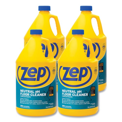 Floor Cleaners | Zep Commercial ZUNEUT128 1 Gallon Neutral Floor Cleaner - Fresh Scent (4/Carton) image number 0
