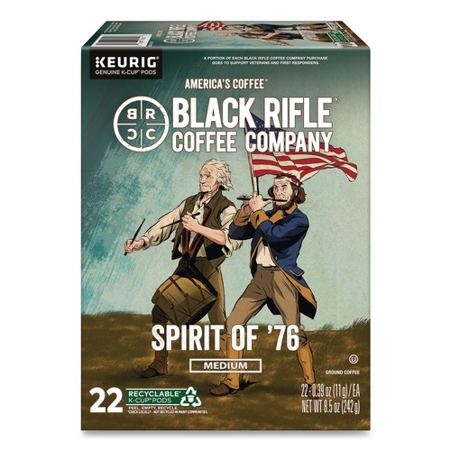 Coffee - Caffeinated | Black Rifle Coffee Company 5000384044 Spirit of '76 Coffee K-Cups (22/Box) image number 0