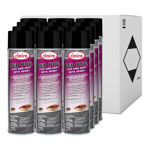 Insecticides | Claire 1000001197 16 oz. Aerosol Spray Bed Bug Killer (12/Carton) image number 0