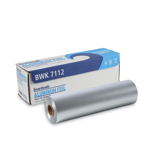 Foil Wraps | Boardwalk BWK7112 12 in. x 1000 ft. 63 Gauge Standard Aluminum Foil Roll image number 0