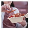 Perforated Roll & Hand Towels | Dart 60FBRHT1 6.12 in. x 5.87 in. x 3.1 in. ProPlanet Seal Compostable Molded Fiber Hinged Trays - Natural (500/Carton) image number 4