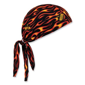 Ergodyne 12485 Chill-Its 6615 One Size Fits Most High-Performance Bandana Doo Rag with Terry Cloth Sweatband - Flames