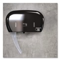 Toilet Tissue Dispensers | Papernet 419485 5.5 x 15.7 x 9.8 HyTech Seas Mini JRT Twin Dispenser - Black (1/Carton) image number 2