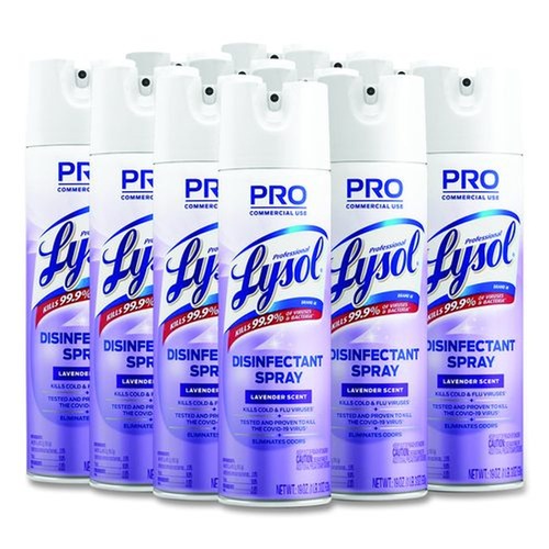 Disinfecting & Cleaning Solutions | Professional LYSOL Brand 36241-89097 19 oz. Aerosol Spray Disinfectant Spray - Lavender (12/Carton) image number 0