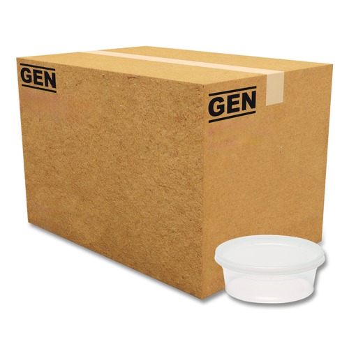 Food Containers & Lids | GEN TD40008E 8 oz. Plastic Deli Containers with Lid - Clear (240/Carton) image number 0