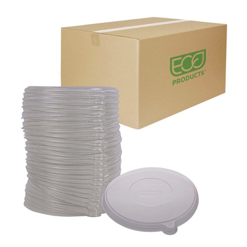 Food Containers & Lids | Eco-Products EP-BLRLID 7.93 in. x 0.6 in. Worldview 100% Recycled Content Lid - Clear (400/Carton) image number 0