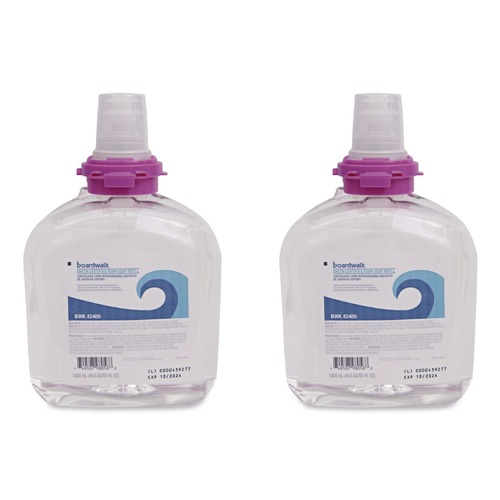 Soap Refills | Boardwalk 5665-02-GCE00LP 1200 mL Green Certified Foam Soap Refill - Unscented (2/Carton) image number 0