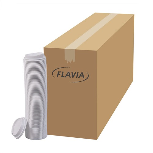 Cup Lids | FLAVIA 25200019 10 oz. Hot Beverage Paper Cup Lids Fits FLAVIA 10 oz. Paper Cup - White (1000/Carton) image number 0