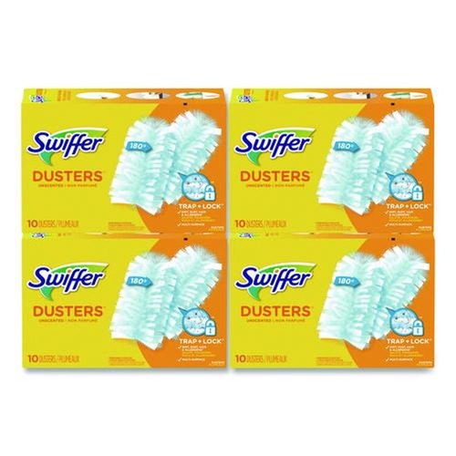Dusters | Swiffer 21459 Dusters Unscented Cleaner Refills - Light Blue (4/Carton) image number 0