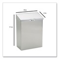 Indoor Waste Receptacles | HOSPECO ND-1E 8 in. x 4 in. x 11 in. Wall Mount Sanitary Napkin Receptacle - Stainless Steel image number 3