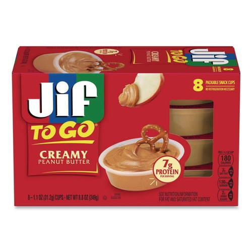 Breakroom Condiments | Jif SMU65642 1.1 oz Creamy Peanut Butter Cups (8/Box) image number 0