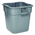 Indoor Waste Receptacles | Rubbermaid Commercial FG352600GRAY 28 Gallon Polyethylene Square Brute Container - Gray image number 0